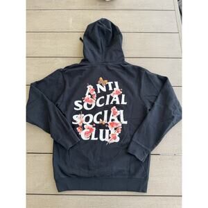 Authentic Anti Social Social Club Flower Butterfly Cherry Blossom Hoodie Size S